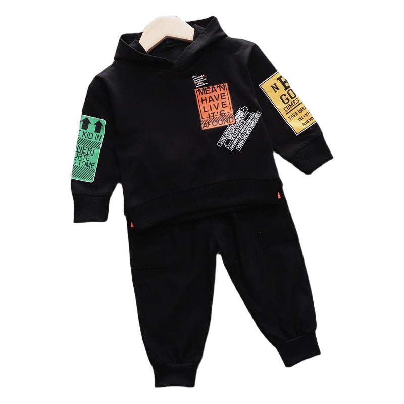 Foreign trade Spring and Autumn new long sleeve children's suit baby long sleeve hoodie sweater two-piece suit tide a generation of hair