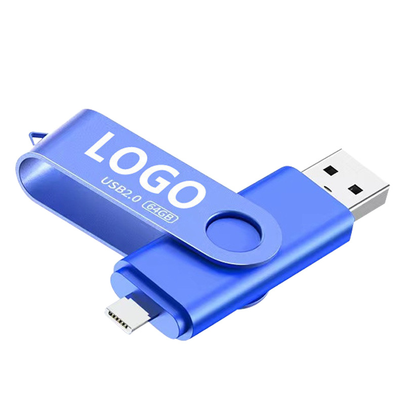 Picture of U disk 128G high-speed Android phone OTG computer U disk 32G rotating USB 64G enterprise logo gift