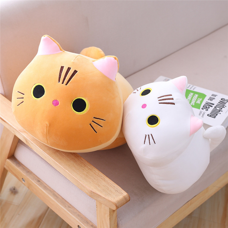 Picture of Soft Animal Pillow, Cute Cat Cylindrical Long Pillow, Bedside Single and Double Pillow, Nap Pillow, Office Cushion