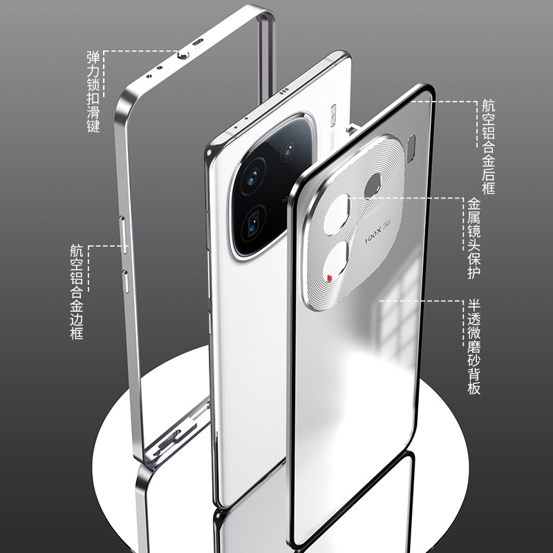 Picture of Cross-border applicable IQoo12Pro snap-button mobile phone case 11 metal single-sided NEO9SPRO magnetic absorption protective case