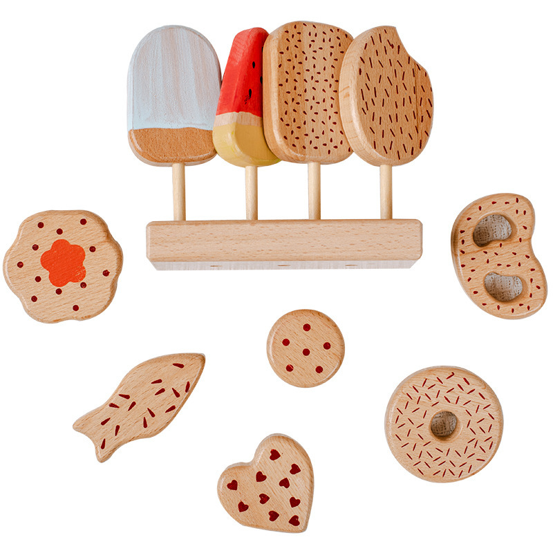 Picture of New Beech Ice Cream Donut Ice Cream Ice Popsicle Egg Che Che Che Le Kitchen Play House Wooden Toy Gift