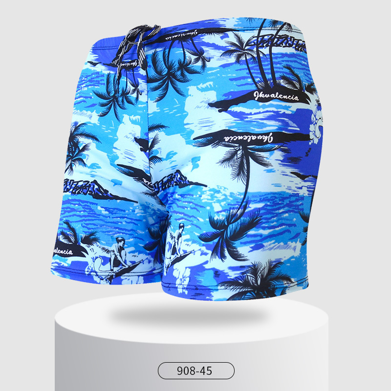 Picture of Explosions swimming trunks adult men's plus size anti-embarrassment boxer men's printing beach hot spring swimming trunks factory wholesale