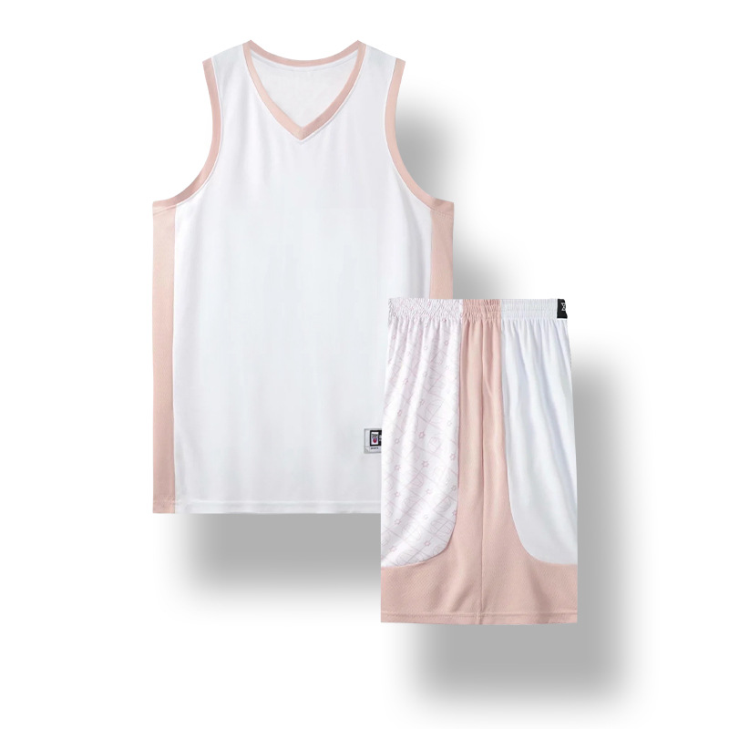 Picture of Net red pink new basketball uniform suit men's and women's fashion competition printed team uniform jersey vest printing number