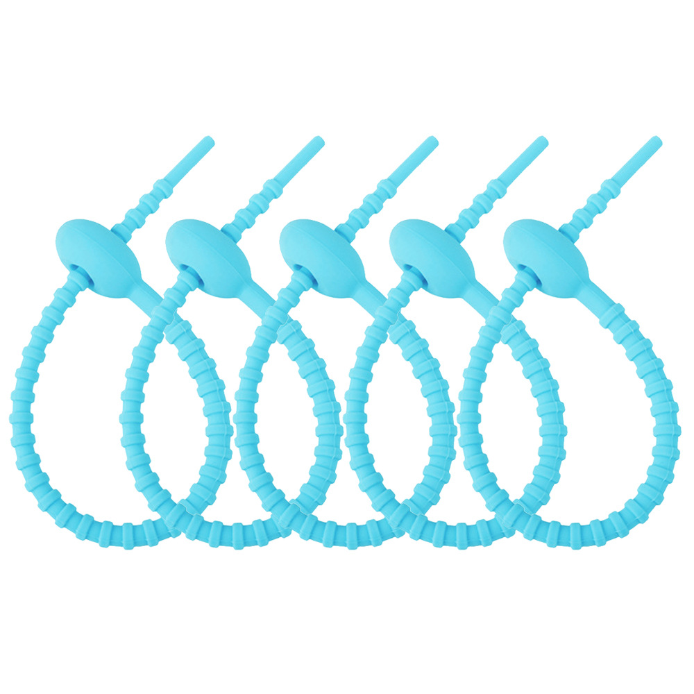 Picture of 215mm color silicone cable tie DIY jewelry pendant chattering blind box doll lanyard data cable storage winder