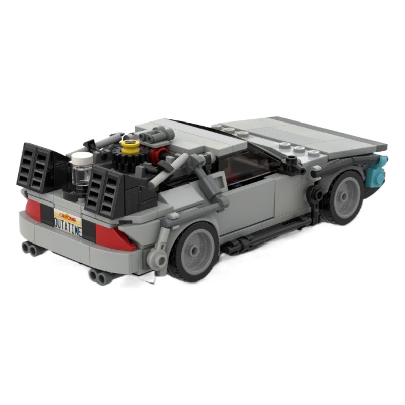 MOC Compatible Lego Small Particle Building Blocks Set Car 58776 Back to the Future Time Machine Racing