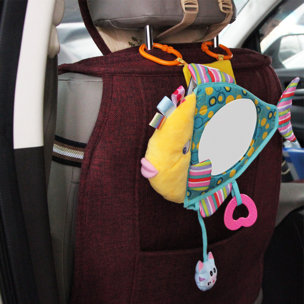Picture of Baby Fish Mirror Bed Hanging Toy Animal Haha Mirror Car Hanging Baby Car Rearview Observation Mirror Spot Wholesale