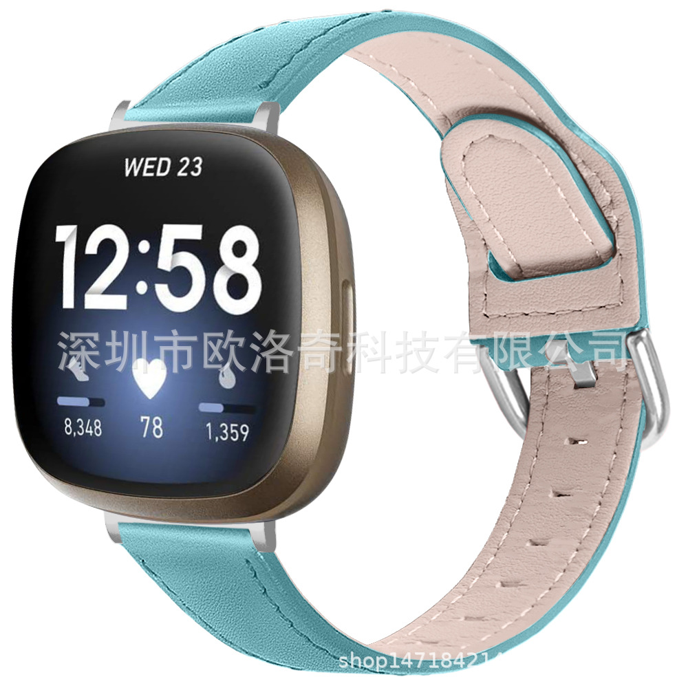Picture of For Fitbit versa 3 high-grade genuine leather strap versa4 smart watch strap car line strap