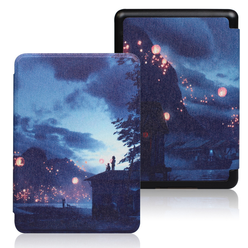 Picture of Spot Suitable for Kindle Protective Case 2016 Entry Version 558 Silk Pattern Painted Protective Case Migu X Leather Case