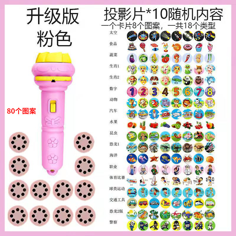 Picture of Cartoon Children's Projection Flashlight Mini Projector Baby Early Education Toys Street Stall Toys Gifts Cross-Border Wholesale