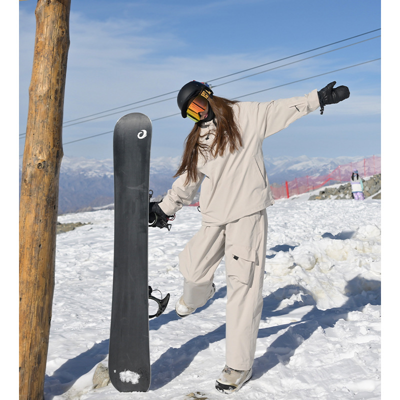 Picture of in stock Wholesale Snowboard Ski Suit Hooded Girls Bright Color Waterproof Warm fleece-lined Thickened Jacket Mountaineering Suit