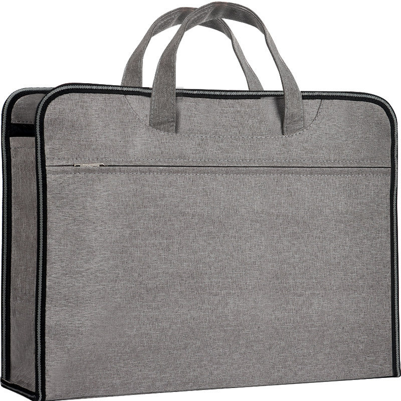 Picture of Jerry 5580 A4 Large Capacity Portable File Bag Stereo Thickened Briefcase Multi-Layer Canvas Information Kit Fixed Brush