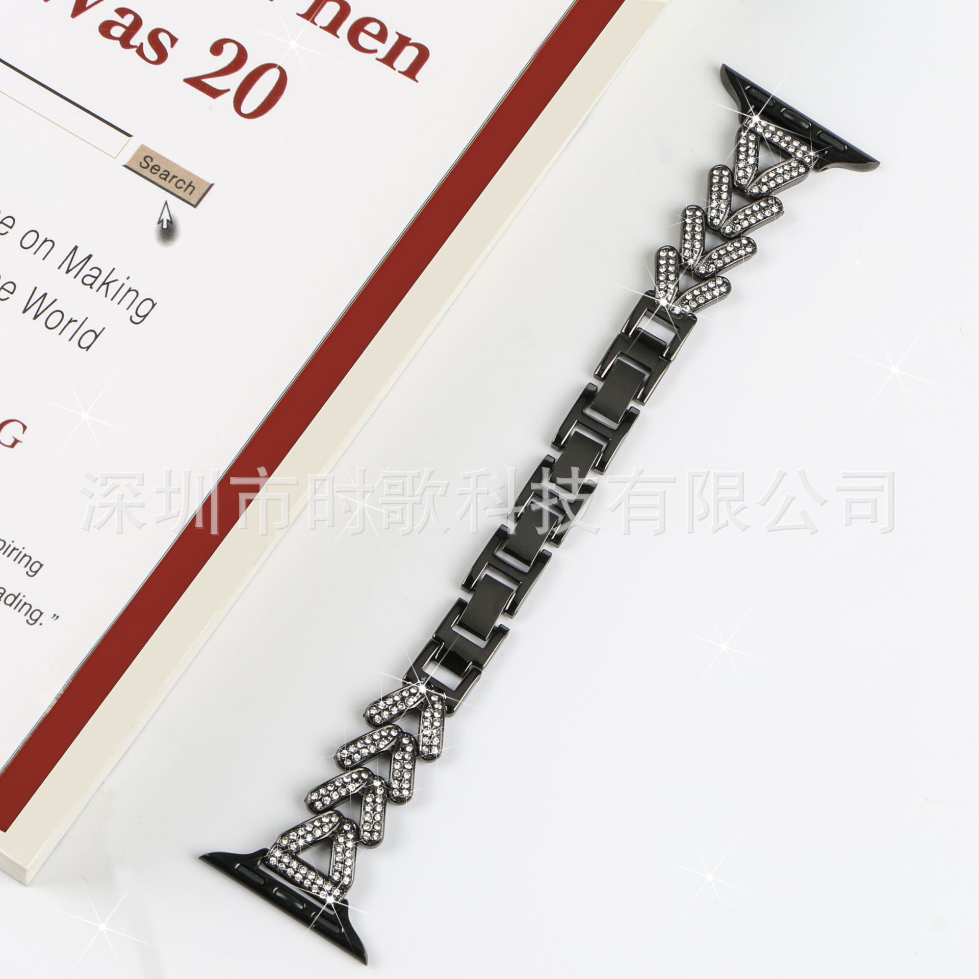 Picture of For Apple Watch Strap applewatch98Ultra2 Heart Chain Luxury Diamond Metal Strap Wholesale