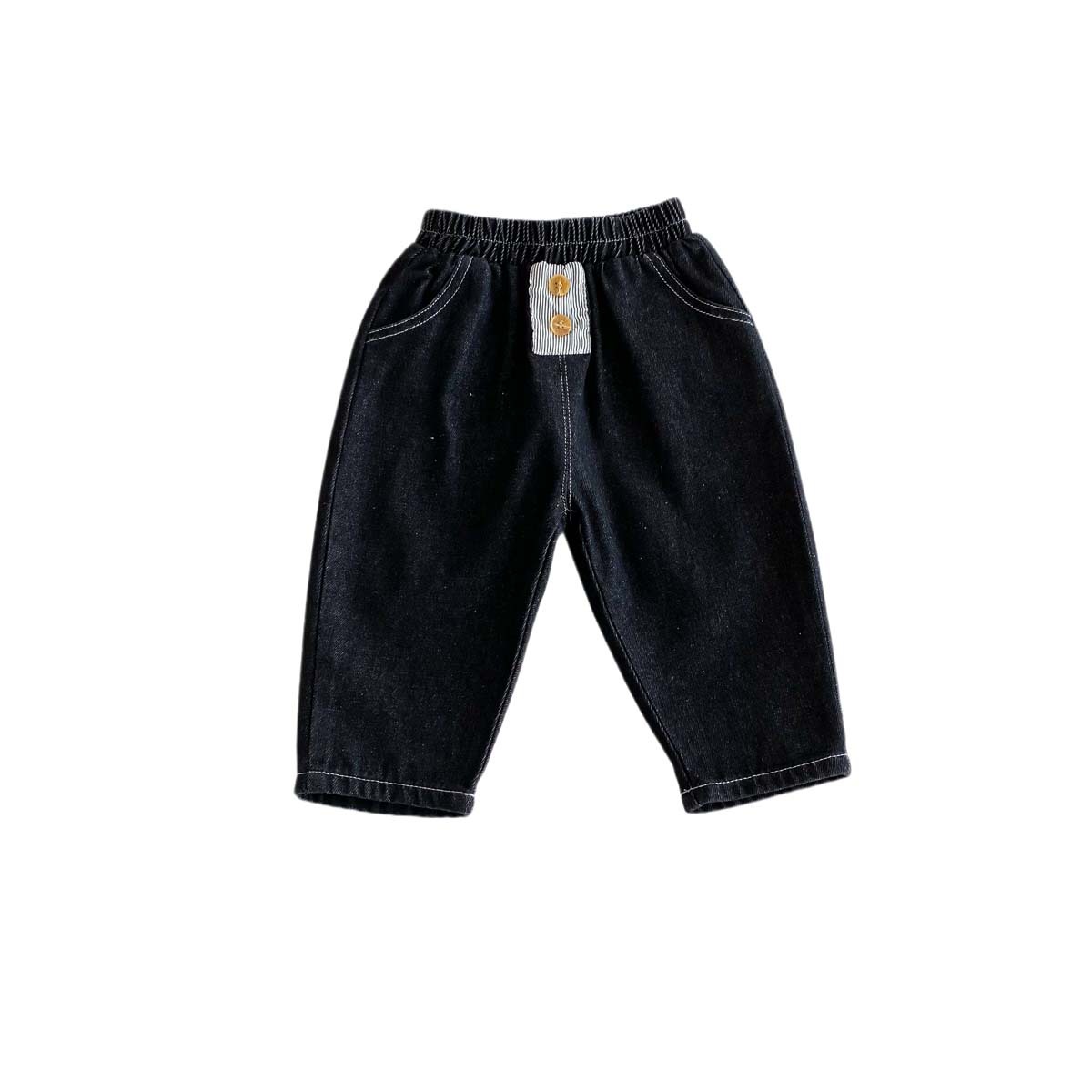 Picture of Korean style autumn children's solid color jeans baby boys' casual pants newborn baby simple trendy trousers