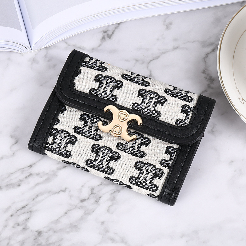 Picture of New Style Card Bag Women's Mini Korean-style Houndstooth Multi-functional Anti-degaussing Multi-card Driver's License Retro Bank Card Bag