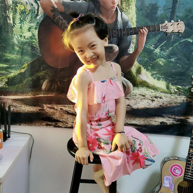 Picture of Children's Clothing Summer Girls European and American Style Export Camisole + Long Skirt Girls Two-Piece Chiffon Printed Suit