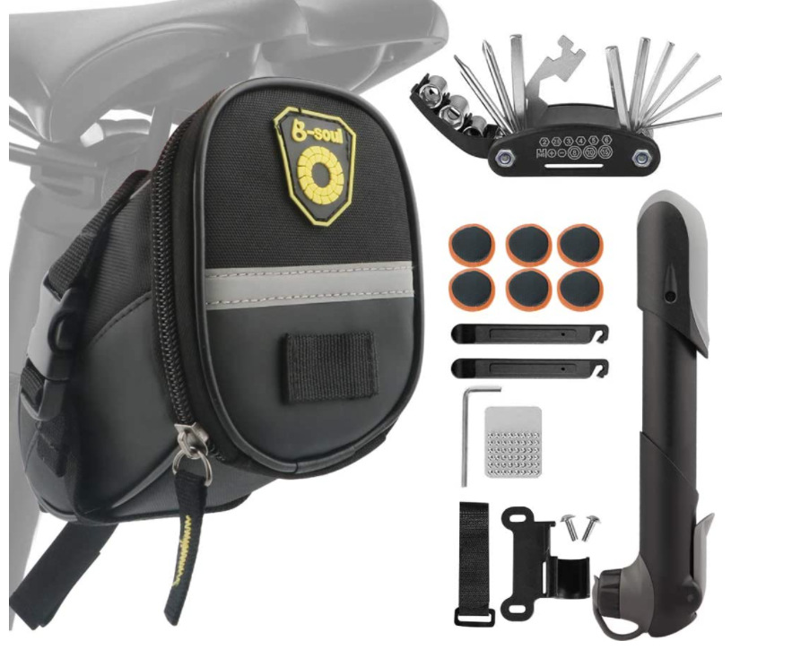 Picture of Bicycle back bag tail bag riding equipment saddle bag tool kit bicycle maintenance tool set 13196