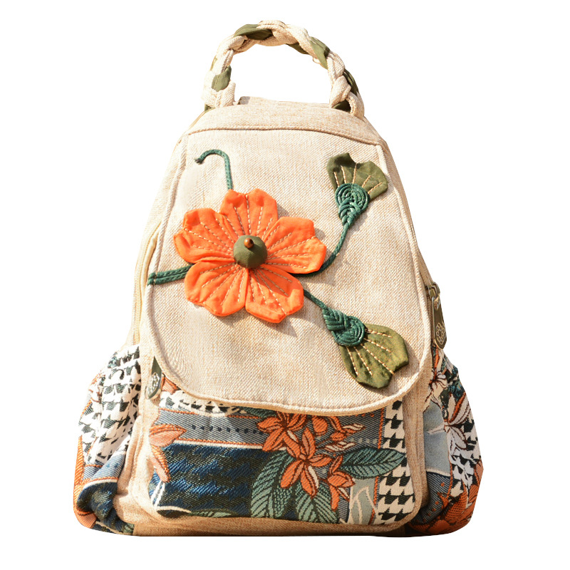 Picture of Ethnic style backpack casual backpack cloth bag one-piece delivery backpack wholesale special scenic spot bag cloth bag for women
