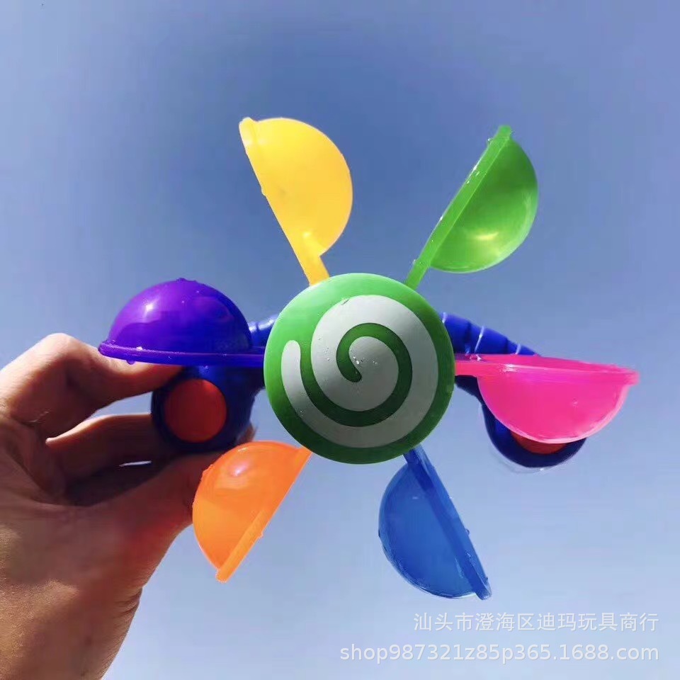 Picture of Cross-Border Children's Bathing Spinner Playing in the Water Windmill with Spoon Infant Bathroom Play Watercolor Rainbow Windmill Shower Toy