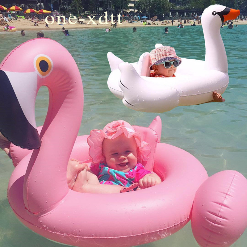 1 piece generation hair White Swan Flamingo seat inflatable swimming buoy children life buoy double air nozzle Mount watermelon Pang
