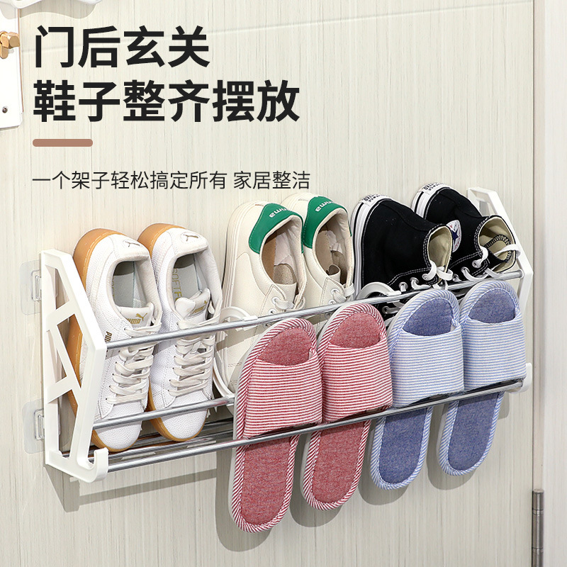 Picture of The Philippines's Best-Selling Punch-Free and Nail-Free Door Behind Simple Shoe Rack Assembly Shoe Rack Bathroom Slipper Rack Wall-Mounted Storage Rack