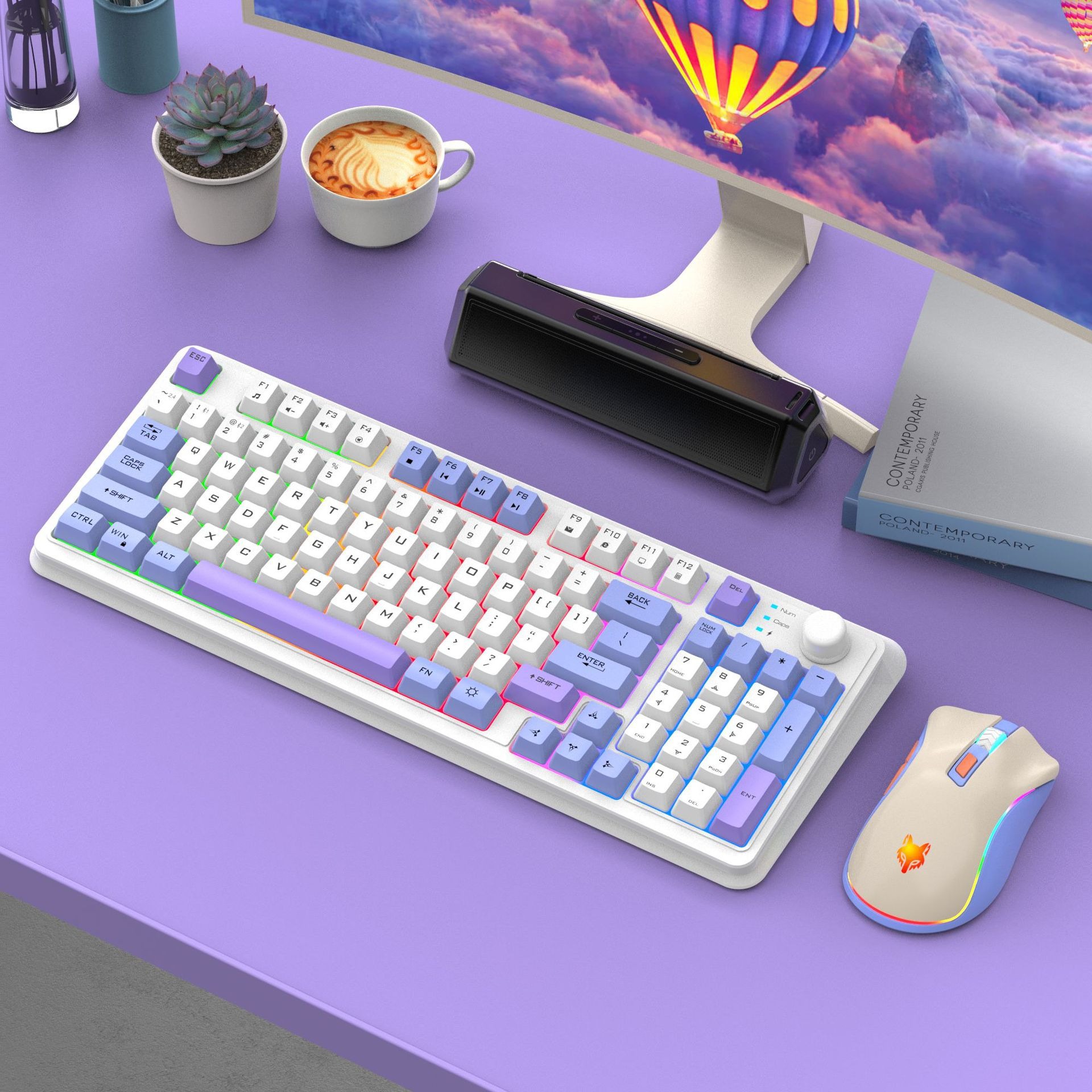 Hyun Silver Fox K94 Bluetooth Wireless Keyboard Dual Mode Mechanical Feel Computer Laptop Game Office Charging Keyboard