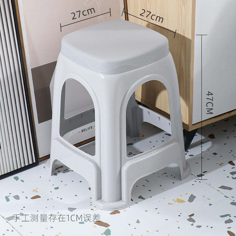 Picture of Thickened plastic stool household chair square stool plastic adult bench simple high stool stackable stool wholesale