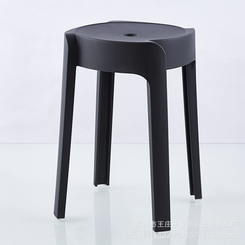 Picture of Modern Dining Table Plastic Round Stool Household Solid Bathroom Stool Living Room Casual High Stool Adult Negotiation Windmill Stool