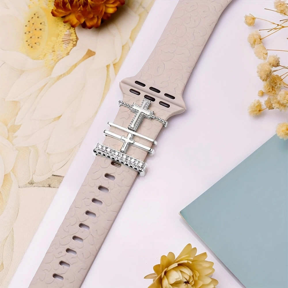 Apple Watch Watch Universal Silicone Strap Cross Decorative Ring for Apple Watch