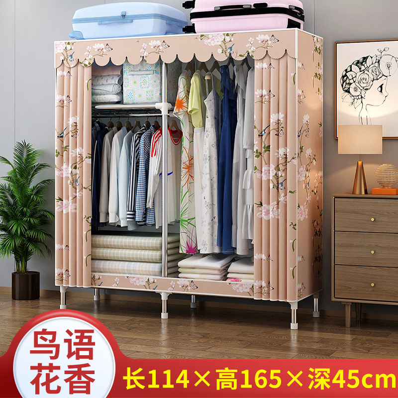 Picture of 2025 New Steel Pipe Fabric Wardrobe Simple Assembly Wardrobe Home Bedroom Cabinet Rental Single Wardrobe