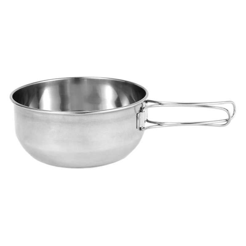 Outdoor Camping 304 Stainless Steel Folding Bowl Portable Set Pot Picnic Tableware Multifunctional Combination Set Bowl Cookware