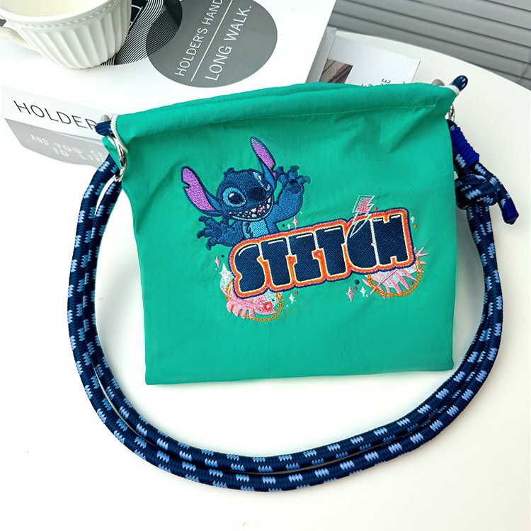 2024 New Women's Bag Large Capacity Mini Shoulder Bag Embroidered Handbag Nylon Crossbody Small Mobile Phone Bag Cosmetic Bag