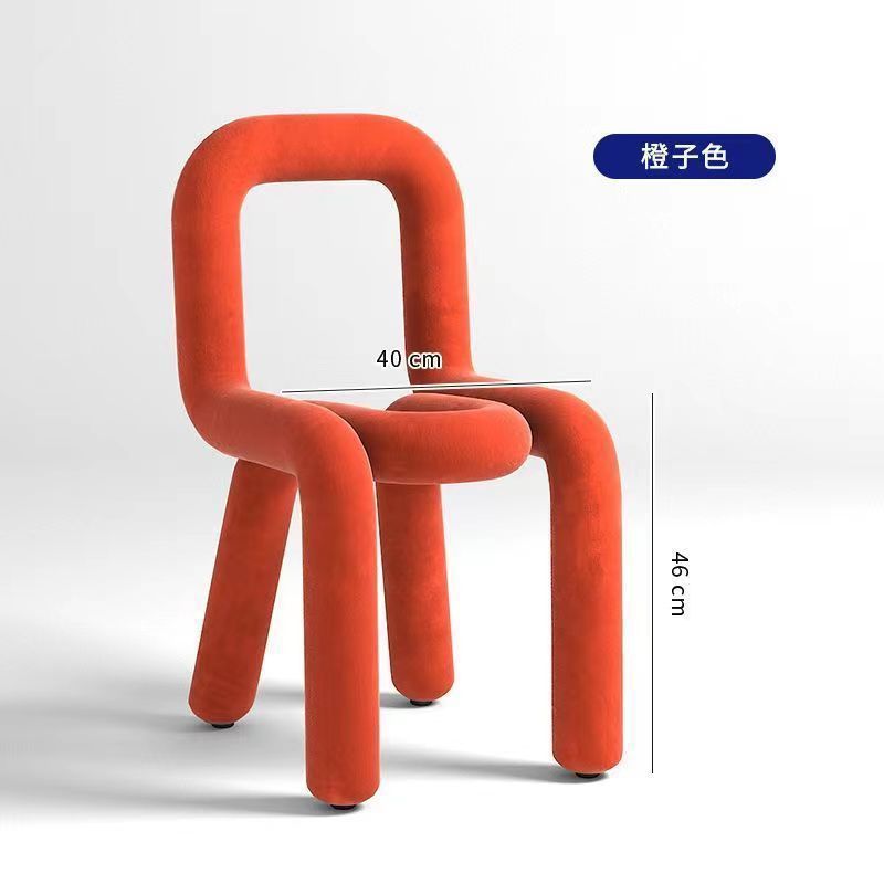 Picture of Unique Dining Chair Creative Comfortable Coffee Shop Studio Styling Manicure Stool Internet Celebrity Chair with Backrest Internet Celebrity Model