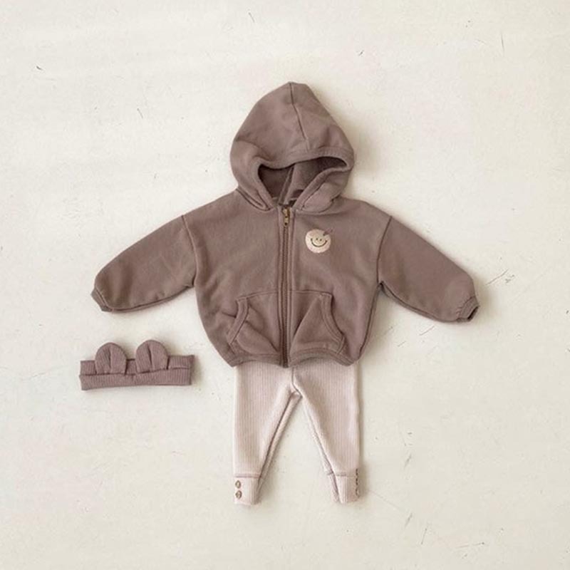 Picture of Children's Ins Korean Style Spring and Autumn New Coat Baby Boys and Girls Cute Smiley Casual Loose Trouser Coat