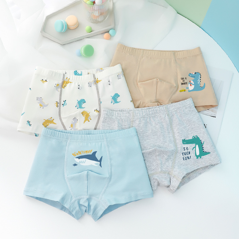 Children's underwear men's pure cotton baby boxers antibacterial children's clothing boxers small medium and big children cartoon boy underwear children