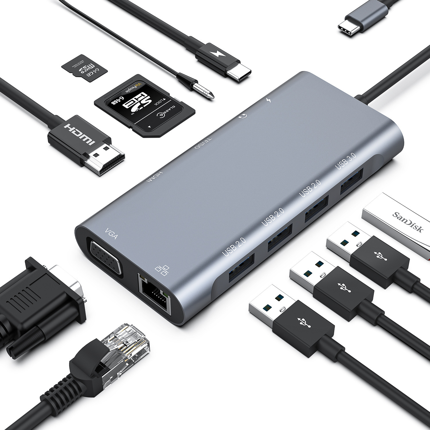Picture of Cross-border 11in1usb3.0hub hub for Apple laptop multi-function typec docking station