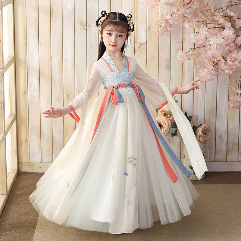 Picture of Girls' Hanfu Spring and Autumn Style Little Girl's Ancient Style Ru Skirt Summer Style Chinese Style Super Fairy Ancient Suit Children's Tang Suit dress