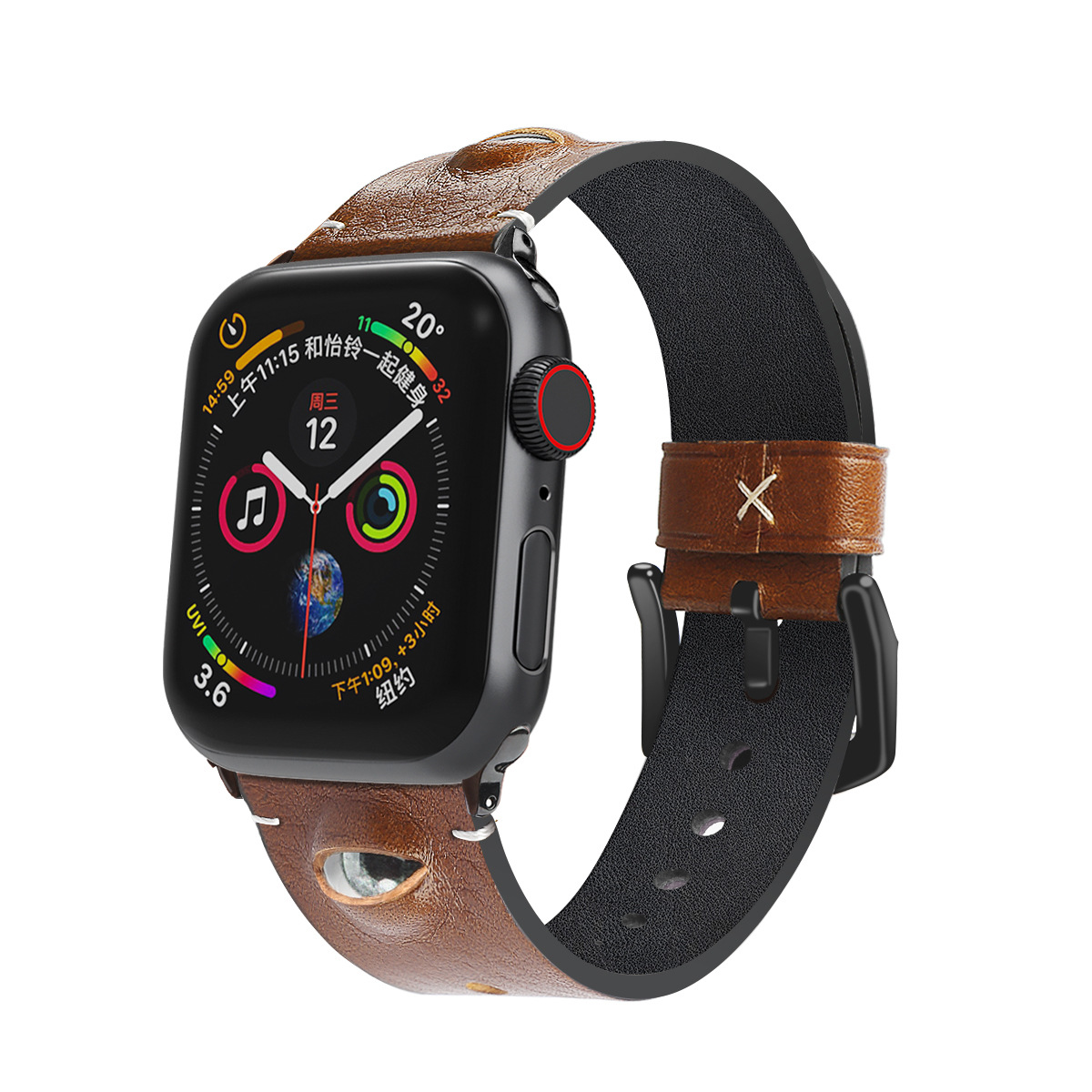 Picture of For Apple watchse983456 Apple Watch iwatch7 Top Layer Cowhide Eyes Leather Watch Strap