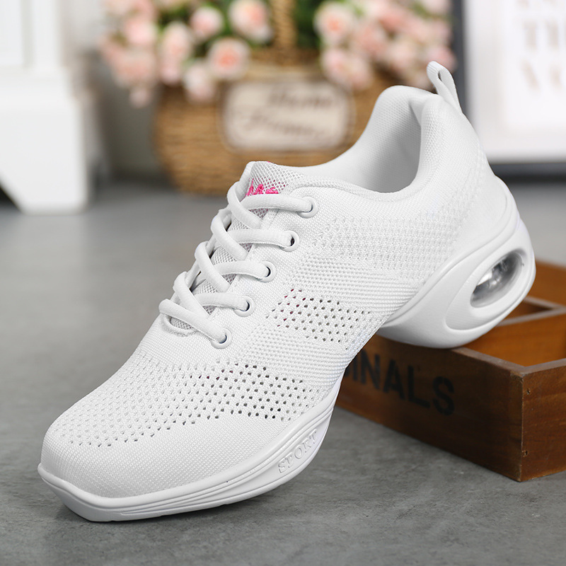 Picture of New soft-soled square dance shoes adult sailor jazz shoes dance shoes fly woven mesh hollow dance shoes women
