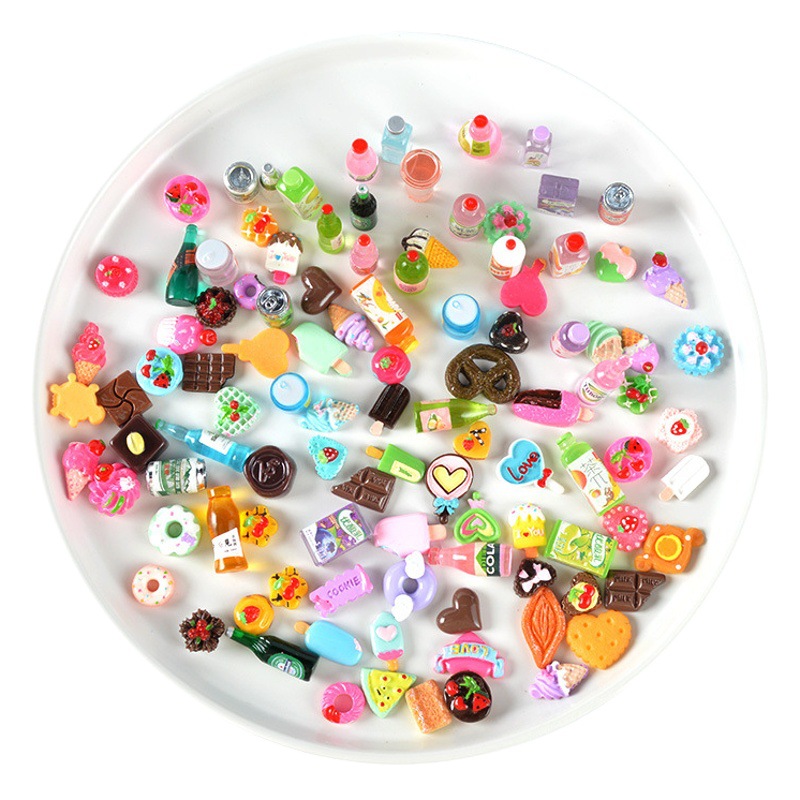 Resin simulation miniature blind box cake snacks food play blind bag food model night market stall small commodity wholesale