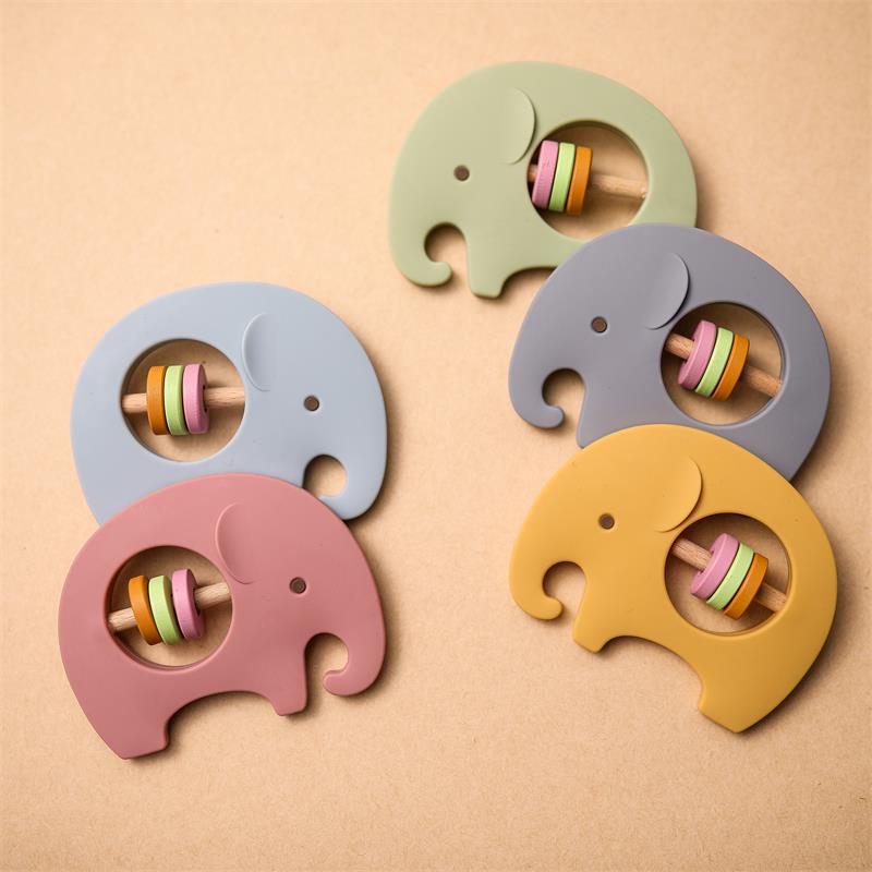 Picture of Silicone Koala Animal Baby Hand Catch Rattle Can Gnaw Gum Baby Soothing Puzzle Bell Elephant Hand Cattle