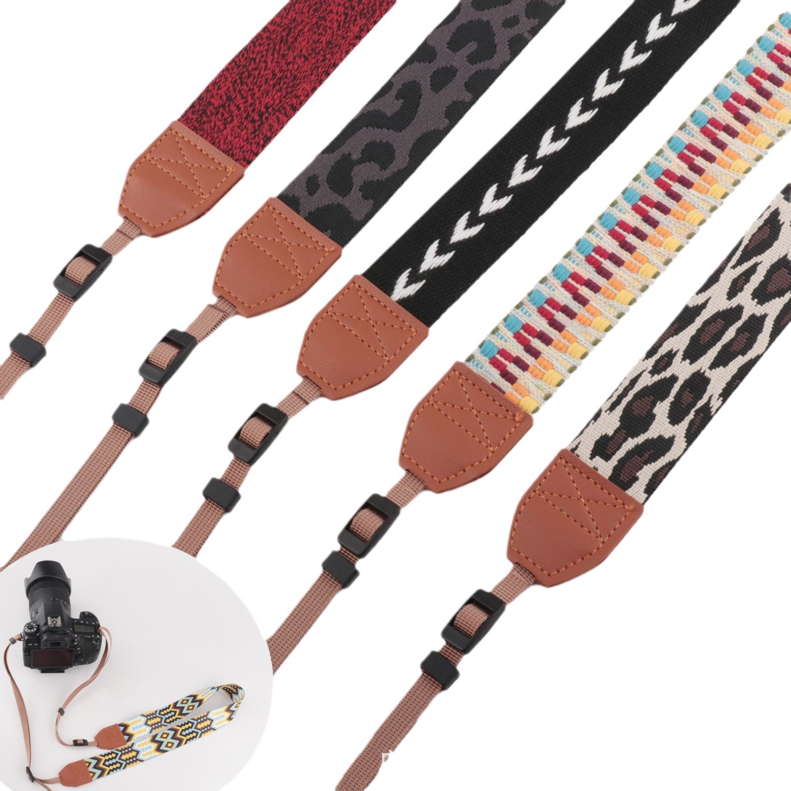Picture of in stock Camera Shoulder Strap Decompression Camera Strap Hanging Neck Jacquard Camera Strap Various Types Universal Camera Strap