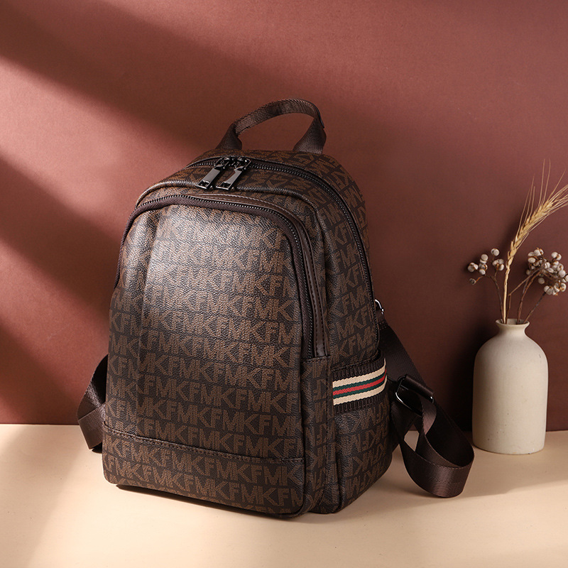 MK F ladies backpack 2023 new fashion printed schoolbag travel shopping backpack large capacity Women's bag