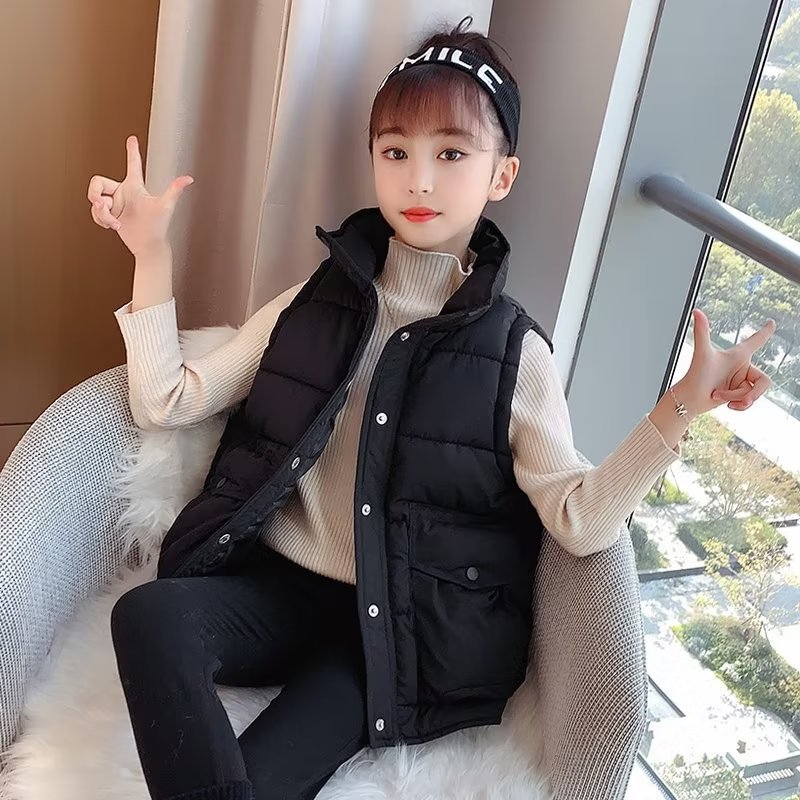 Picture of Girls' down cotton vest girls' outer wear winter 2023 new children girls' autumn and winter vest coat vest