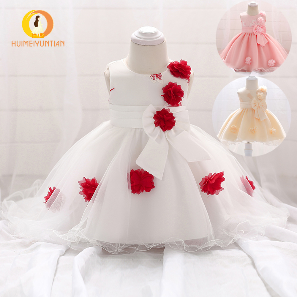 Picture of Girls tail flower girl wedding dress ebay new tuxedo full moon one-year-old wash dress a generation of hair