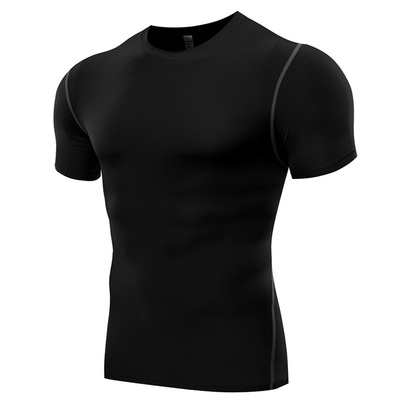Picture of Sports Short Sleeve Men's Quick-Dry T-Shirt Stretch Tight PRO Football Basketball Training Base Clothes Running Fitness Top