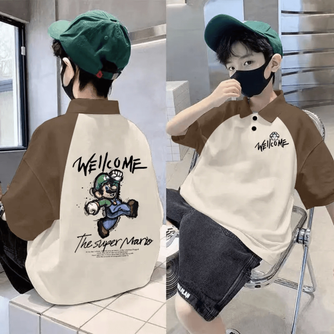 Picture of 2025 Children's Cotton Children's Wear Summer New Polo Shirt Trendy Boys' Western Style Short-sleeved T-shirt Large Children's Lapel