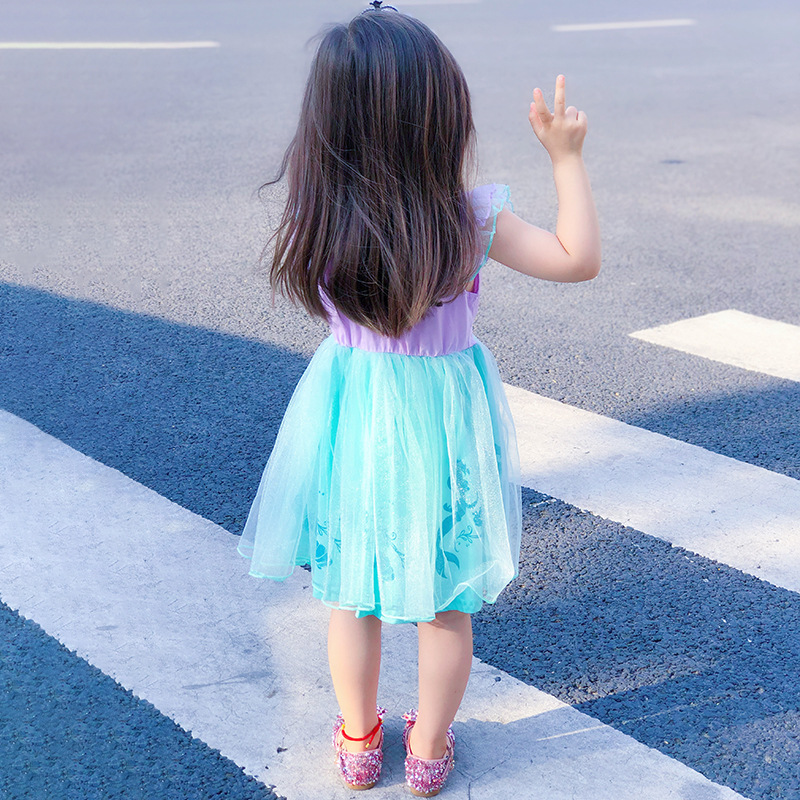 Picture of Foreign Trade Children's Clothing 2025 Spring and Summer New Girls' Dress Cotton Sleeveless Mermaid Print Dress Princess Dress
