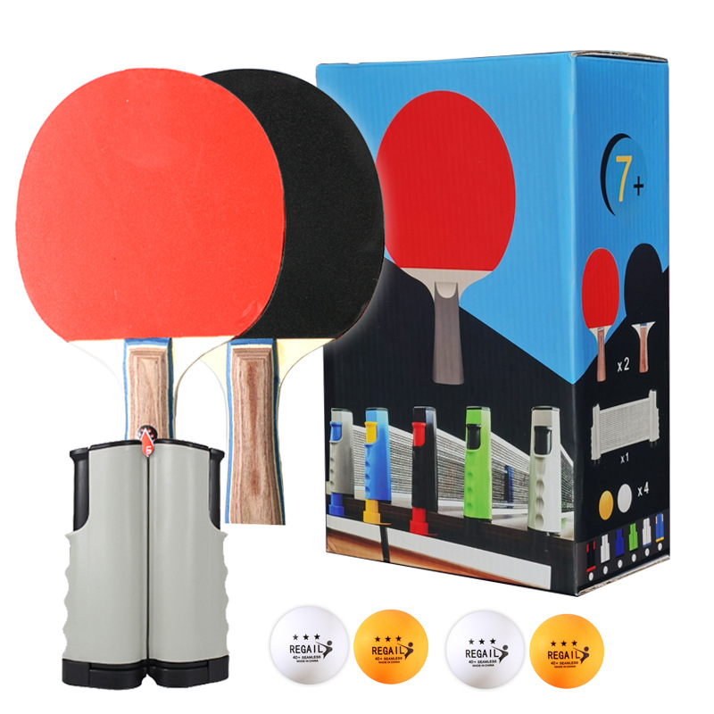 Picture of Cross-border hot sale REGAIL boxed table tennis telescopic net set 2-beat 4-ball table tennis racket Net Set
