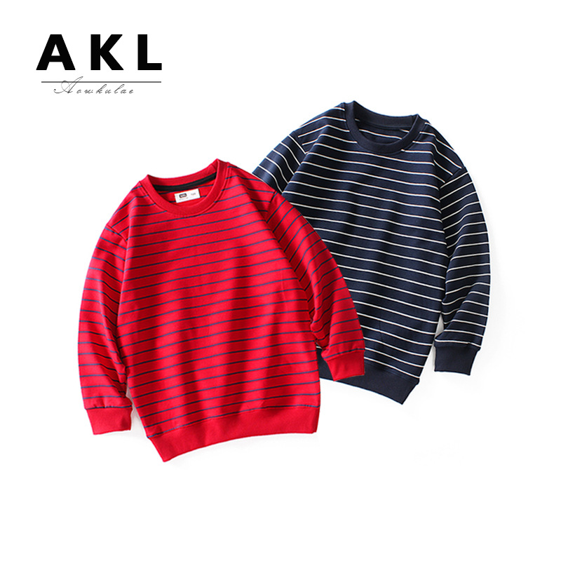Picture of Autumn 2024 Korean version of children's clothing new boys sweater big children's terry striped bottoming shirt children's sweater wholesale