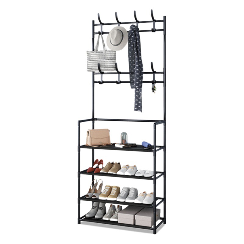 New Floor Shoes and Hats Rack Clothes Rack Clothes Hanger Integrated Combination Door Shoes Rack Household Coat Rack Clothes Rack